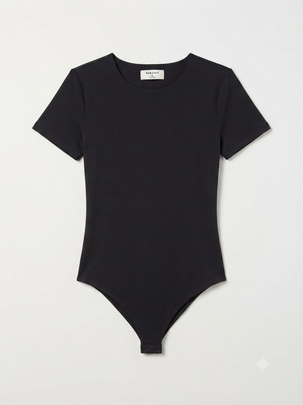 Babaton Aritzia Black Bodysuit Women's XS Crew Neck Short Sleeve Slim Fit Stretc